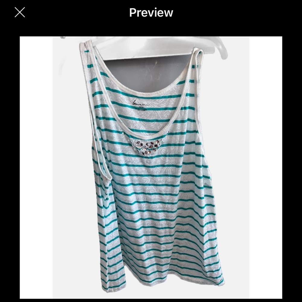 Lane Bryant Plus Size Halter Top 22/24 Striped Sleeveless Blouse Curvy casual